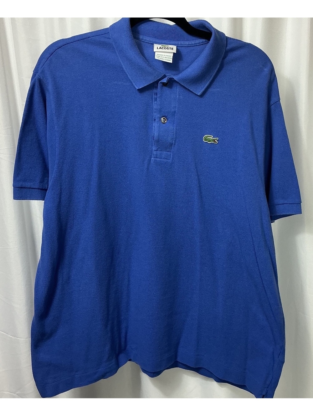 Lacoste Men’s 7 / XXL Blue 100% Cotton Piqué Polo preppy